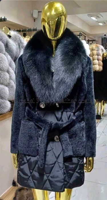 Дамско палто естествено