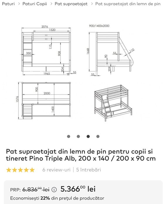 Pat supraetajat , stare impecabila,salteaua mare bonus