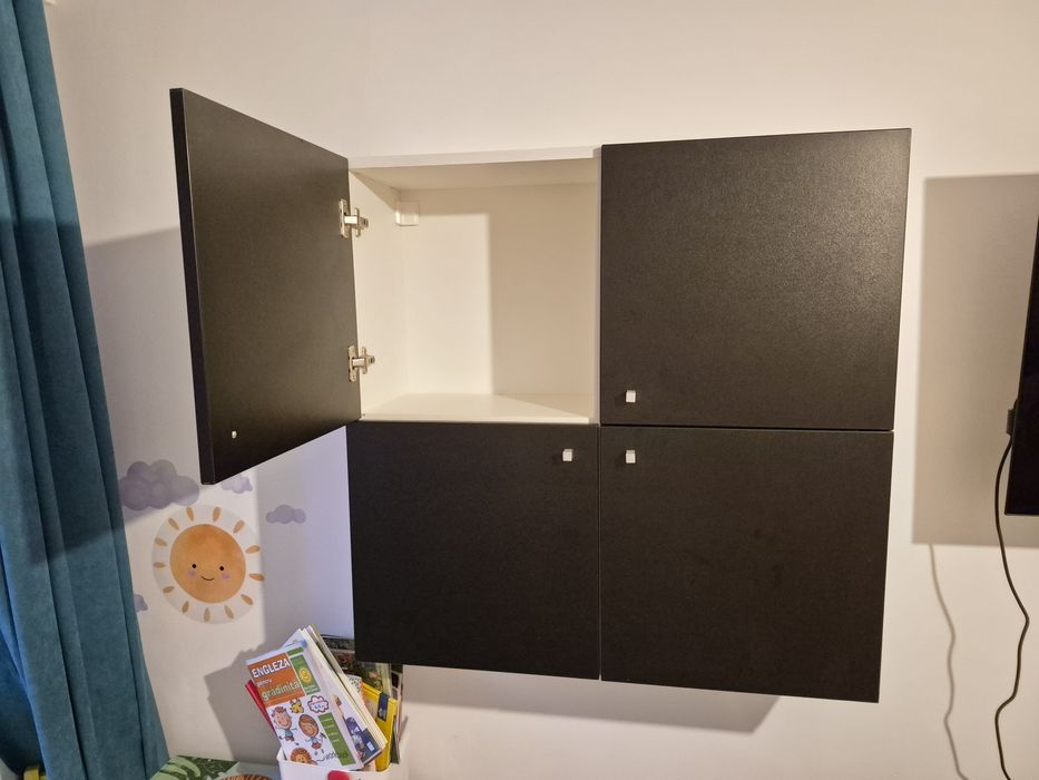 Vand mobilier living modern alb-negru (3 corpuri)