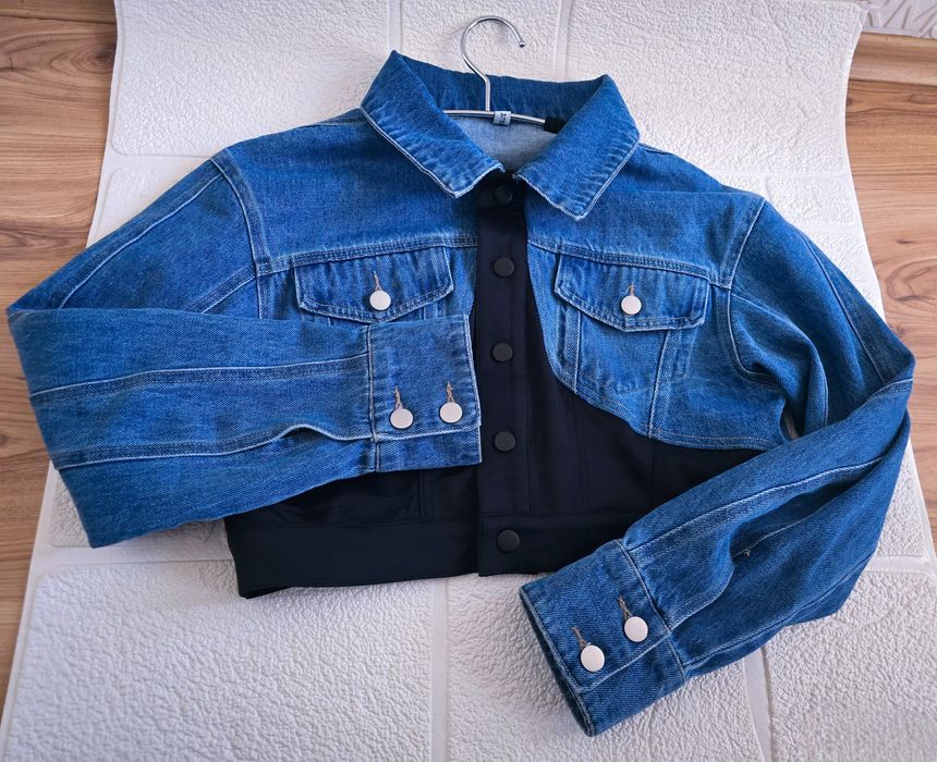 Дамско дънково яке по модел на Mugler