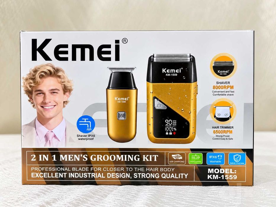 Kemei KM-1559 — erkaklar uchun 2 in 1 parvarish to‘plami