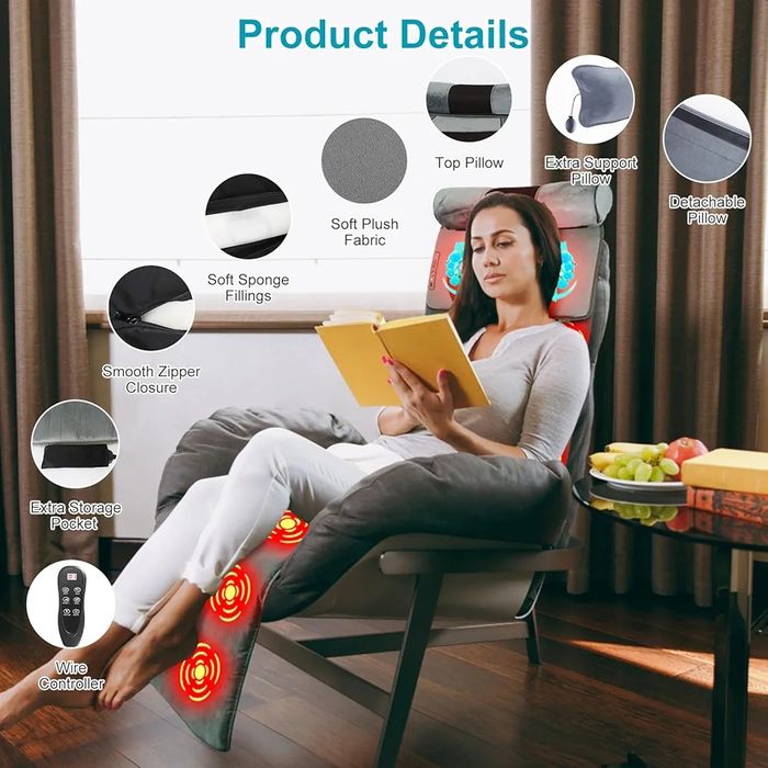 Подвижна !Масажна постелка за цяло тяло с10 вибрационни мотора,