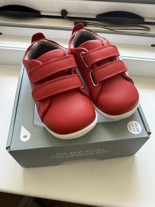 Нови детски кожени обувки за прохождане Bobux Grass Court Red номер 20