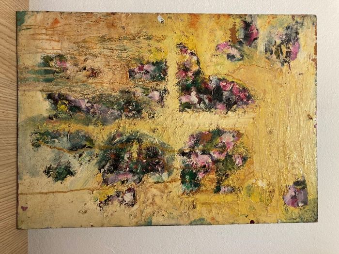 Tablou vechi romanesc, lucrare cu tema sacra.