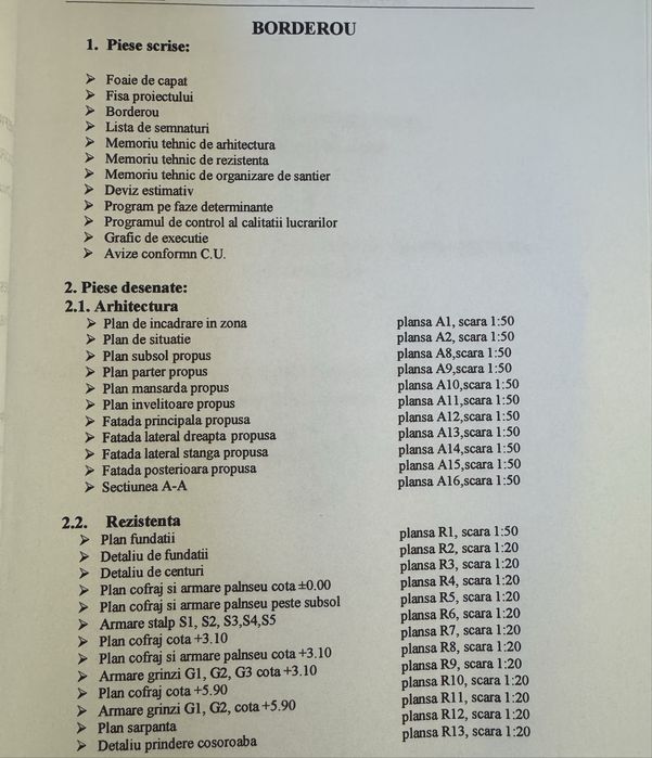 Vand proiect de casa 1200 euro