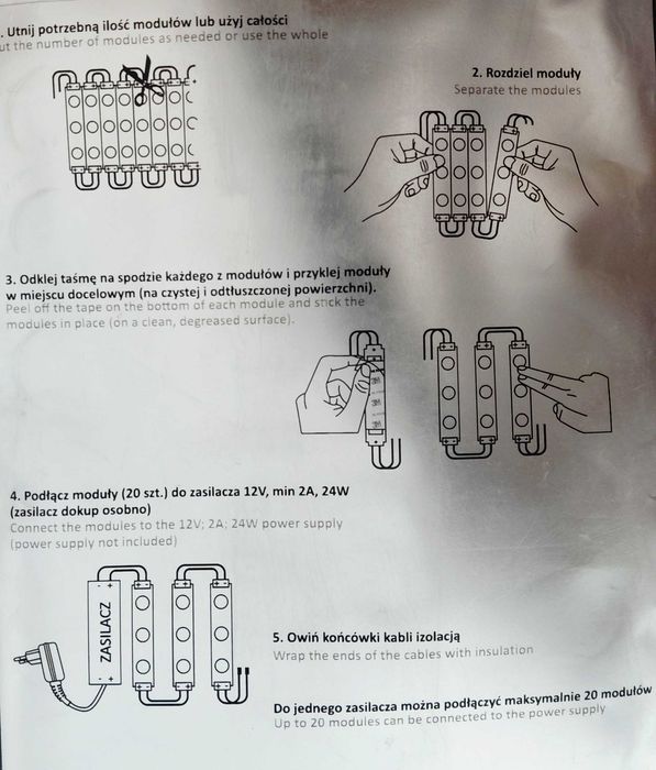 2 module banda LED la pret de 40 lei