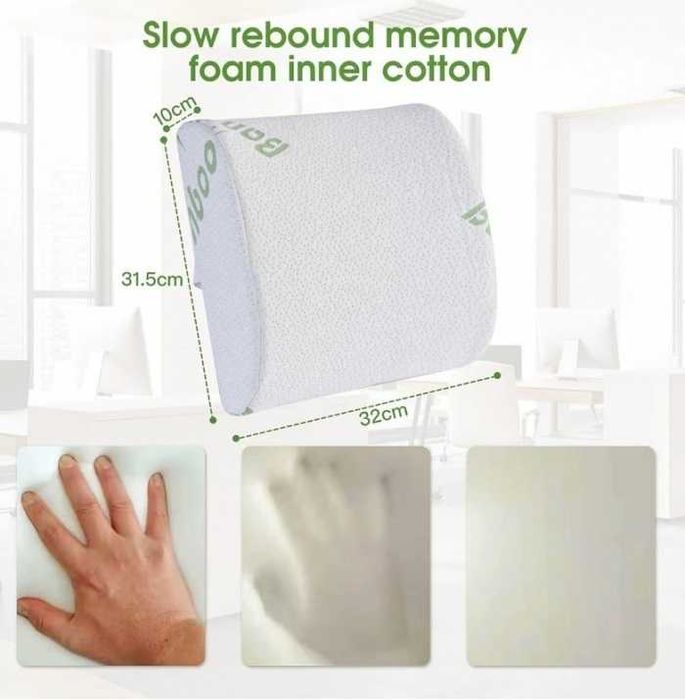 Анатомична възглавница Mercado Trade, С бамбукови нишки, Мемори пяна