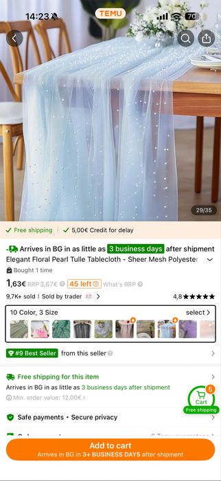 7 евро Украса за първи рожден ден