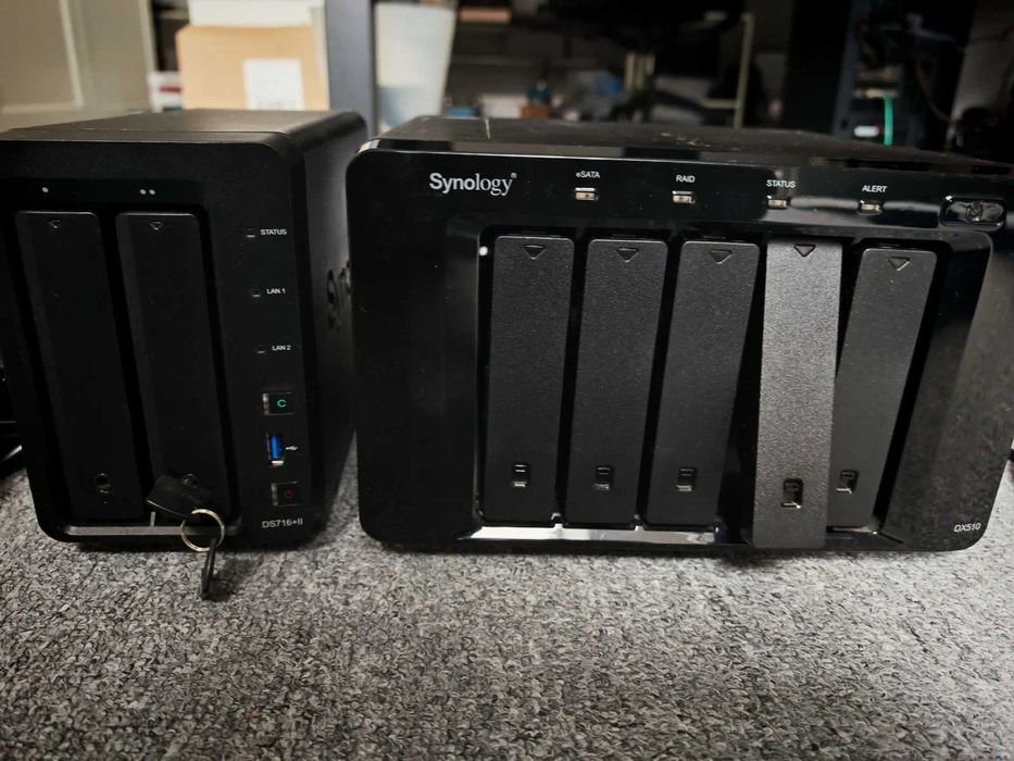 Synology NAS DiskStation DS716+II заедно с 5 дисков експанжън DX510