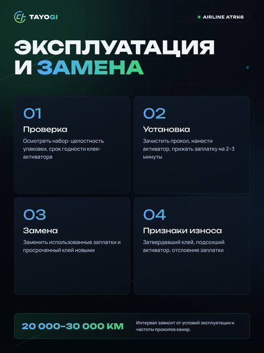 Набор для ремонта камер AIRLINE ATRK-6