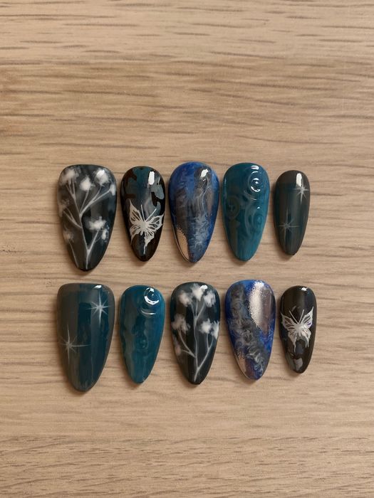 Ръчно рисувани изкуствени нокти press on nails