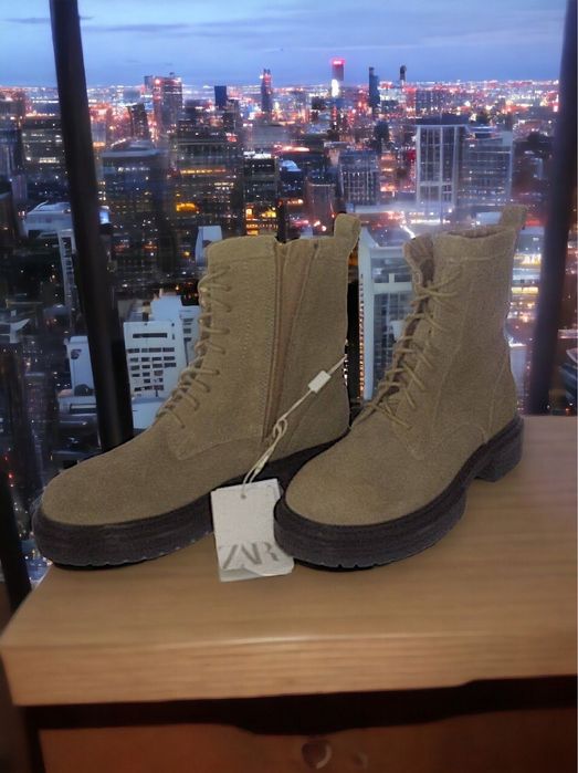 Новые замшевые ботинки ZARA, 35-36