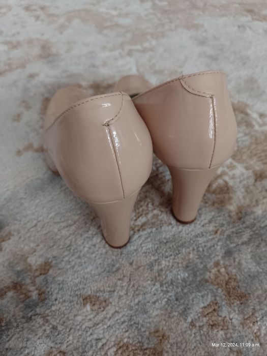 Pantofi piele 39 nude/crem