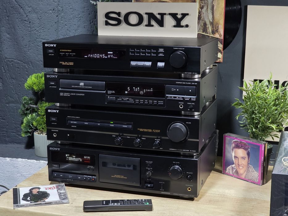 Linie audio SONY, amplificator ta-f235r, cd player cdp-297, tuner st-s211, deck  tc-k311 telecomanda  hifi stereo sistem