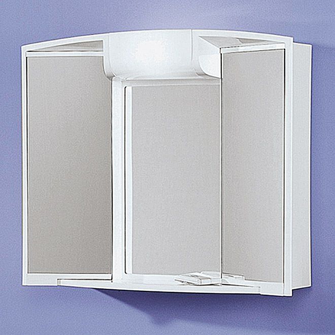 Огледален шкаф за баня с осветление-59х50х15 см.