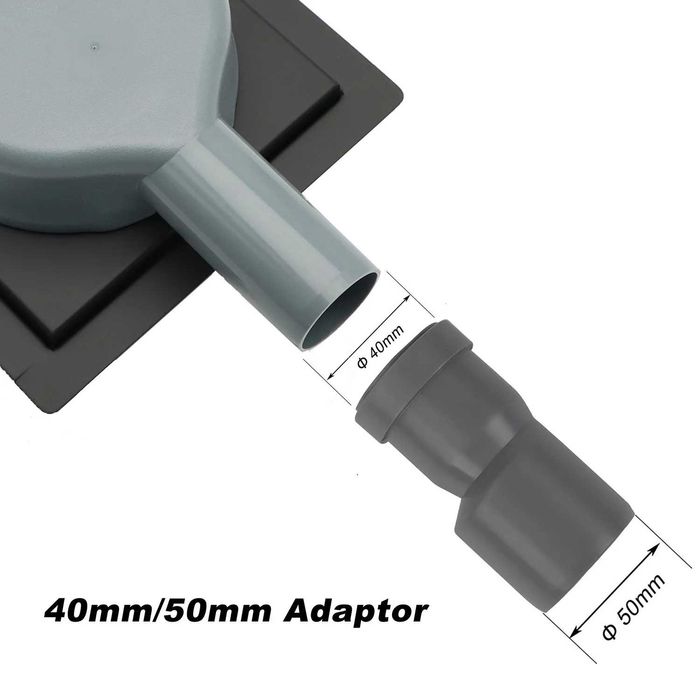 15см Квадратен подов сифон за плочка - черен / инокс / златен