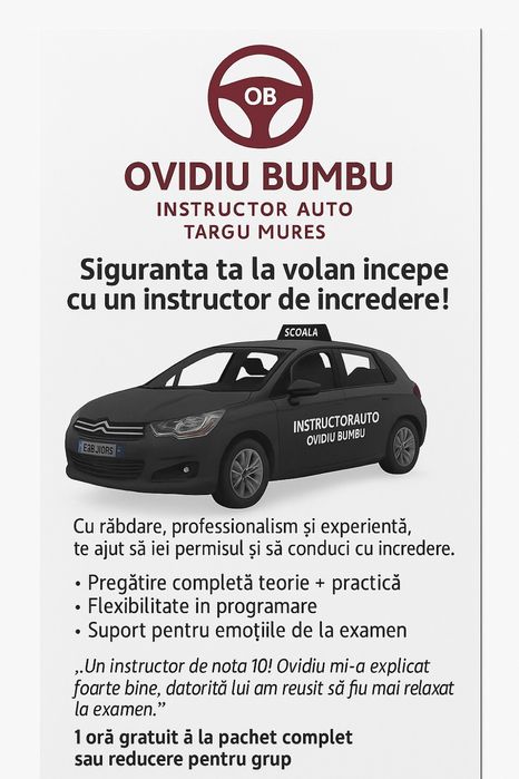 Scoala soferi cat.B!Sedinte suplimentare!