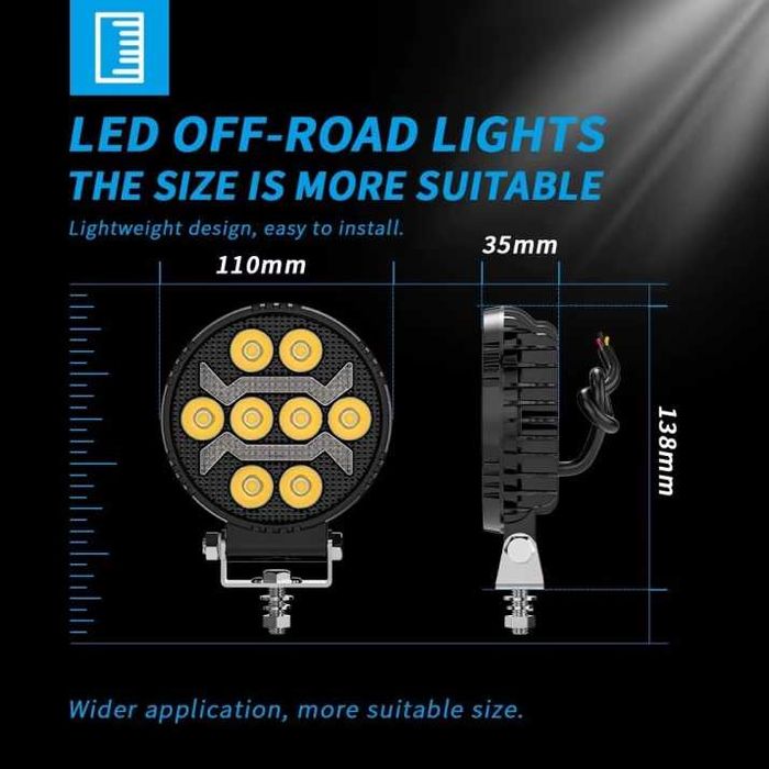 Висок клас LED Диоден Боен фар за трактори ATV мотокари камиони Кръгъл