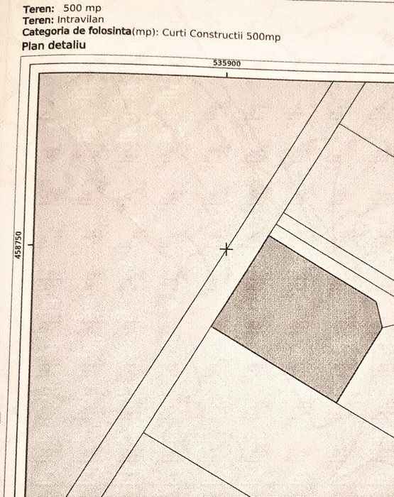 Teren Cristian Brasov 500mp cu proiect si autorizatie de constructie valabila casa 120mp deschidere la strada pe 2 laturi