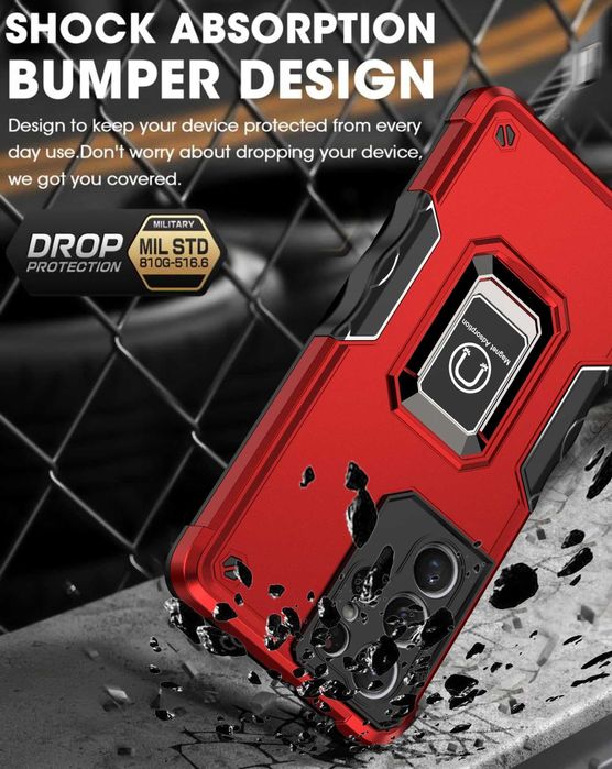 Husa Telefon Samsung Galaxy S21 Ultra 5G cu protectie camera si suport