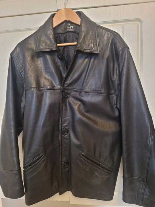 Мъжко кожено яке от естествена кожа - 98лв. Черно, размер L.