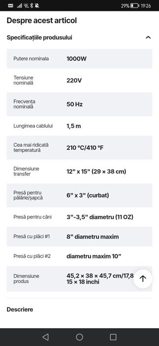 Presa termică pentru sublimare VEVOR 5 in 1
