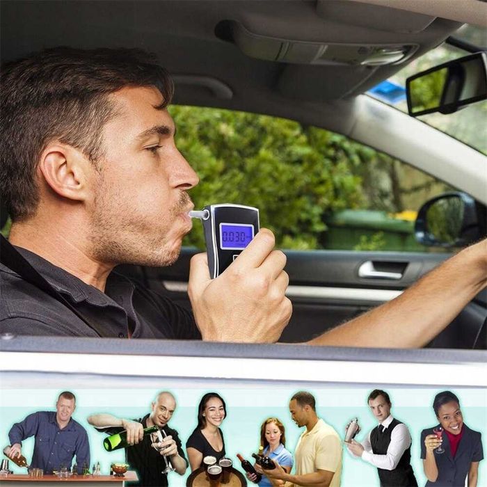 Дигитален дрегер за алкохол с LCD дисплей + Калъф.