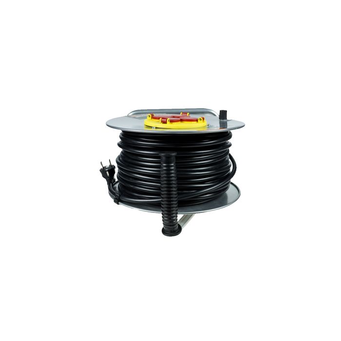 Rola prelungitor cablu cu cadru metalic 25 metri 3 x 2,5 mm Black