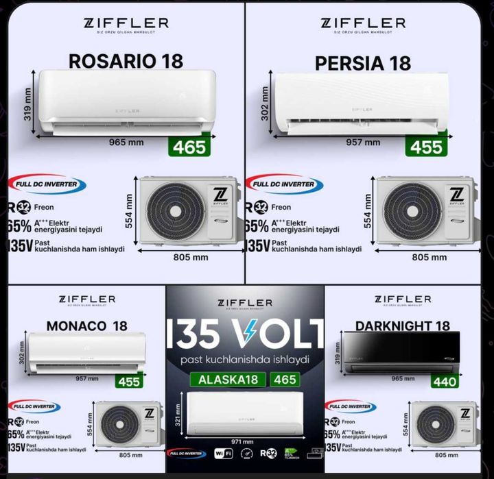 Кондиционер инвертор 09/12/13/18/24/36  LG/HISENS/TCL/SAMSUNG/AUX/GREE