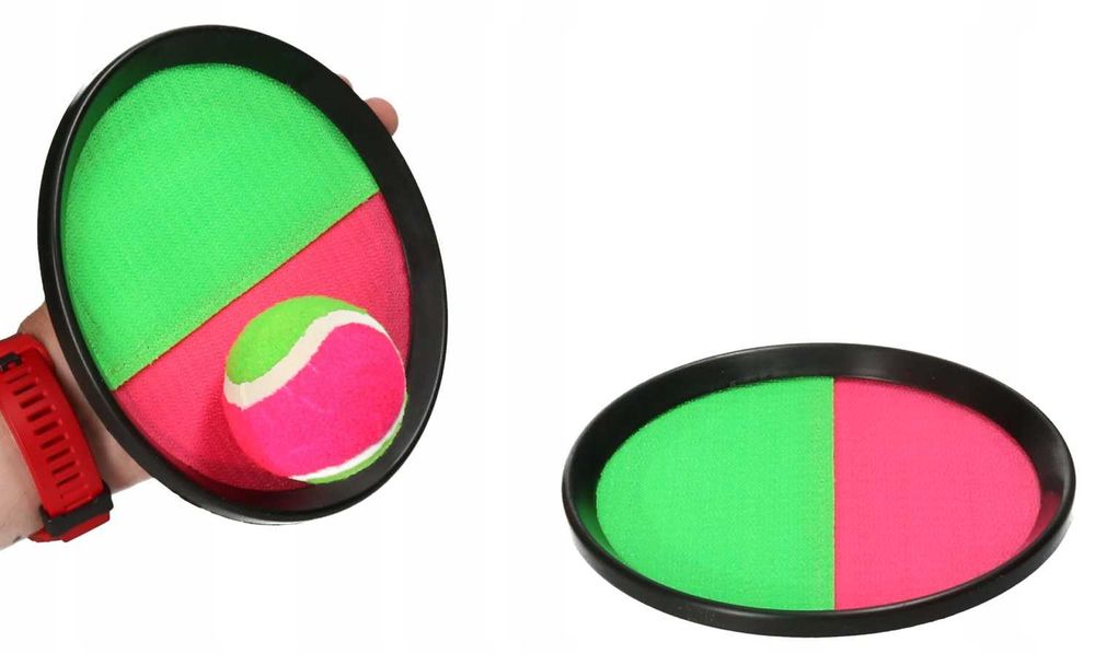 Set Toss & Catch pentru copii si adulti 2 palete rotunde minge cu scai