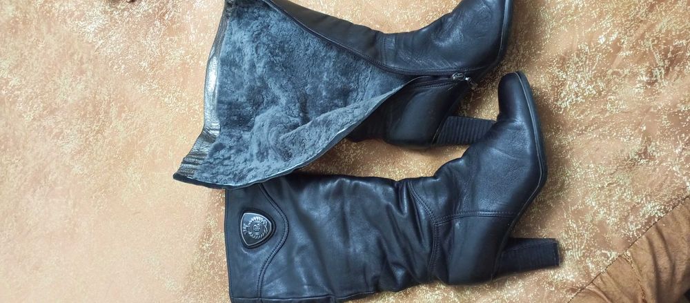 Сапоги кожанные, высокие