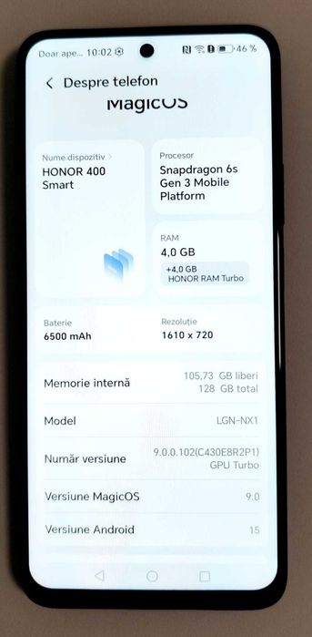 (AG 35) Telefon Honor 400Smart 5G b.34376 - 550Lei Garantie 2ani!