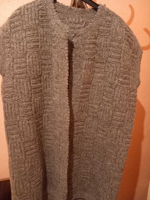 Елек сив плетен 100 % вълна