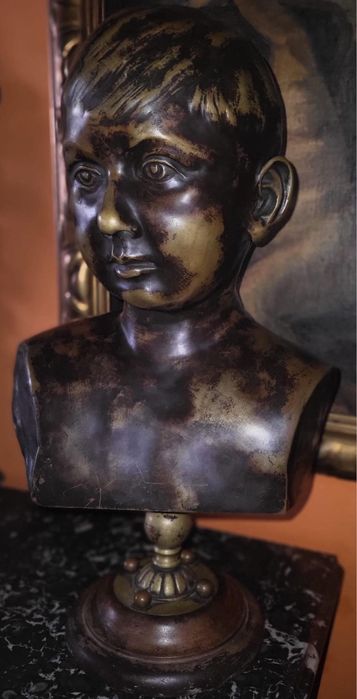 Bust Copil Bronz semnat