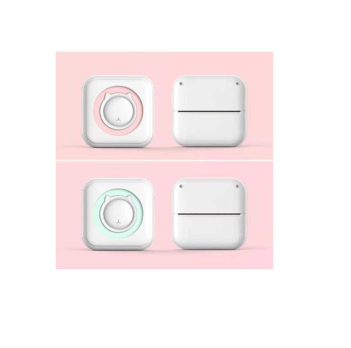 Мини принтер Mercado Trade, За деца, Bluetooth, USB зареждане, Бял