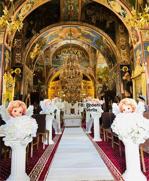 Aranjament cristelnita baietei decor biserica fetite decoratiuni botez