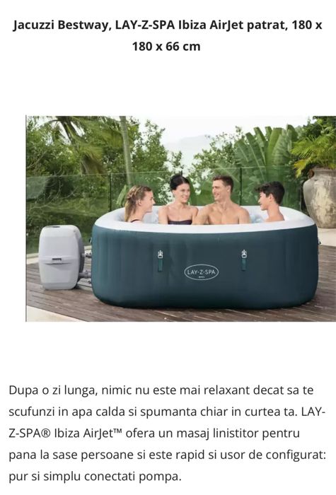 Jacuzzi interior/exterior pentru 4 persoane- NOU