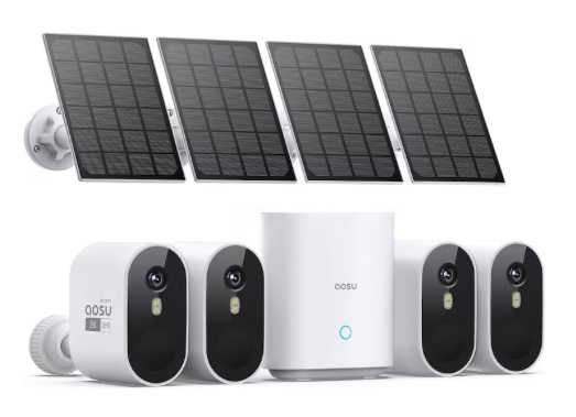 Kit de supraveghere AOSU SolarCam Pro, Incarcare Solara, 2K Camera