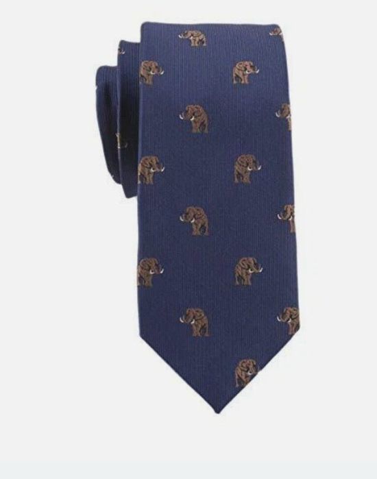 Cravata albastra elefant