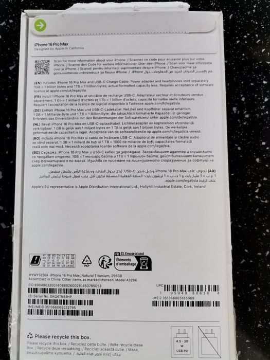 IPhone 16 Pro Max 256GB Natural Titanium Nou