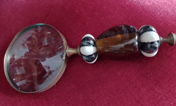 Lupa colecție ,mâner din sticla de Murano