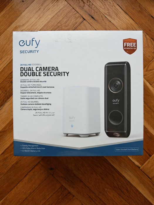 Видео звънец Eufy S330 + HomeBase 2, 2K HD двойна камера.