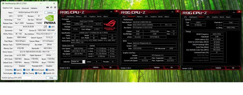 PC I7 8700K, Strix Z390-E, RTX 3070, 32 GB RAM, ROG Thor 850WPlatinum