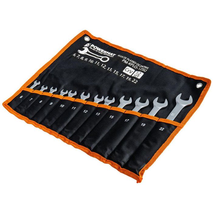 Set chei combinate 6 - 22, 12 piese, cu husa textila, Powermat