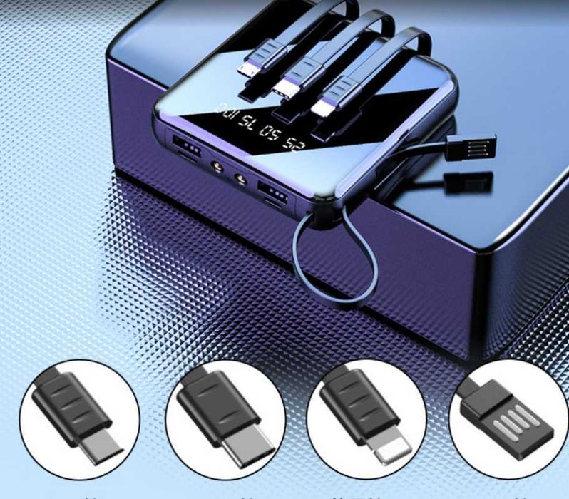 Външна батерия STELS Q40, PowerBank, 10000mAh, Черен/Син/Червен