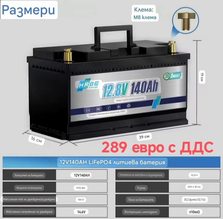 Акумулатор lifepo4 140 ah