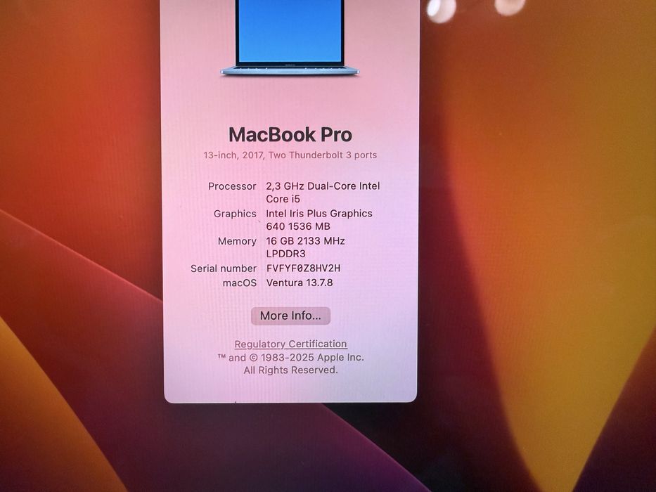 Macbook pro 2017 13 инча