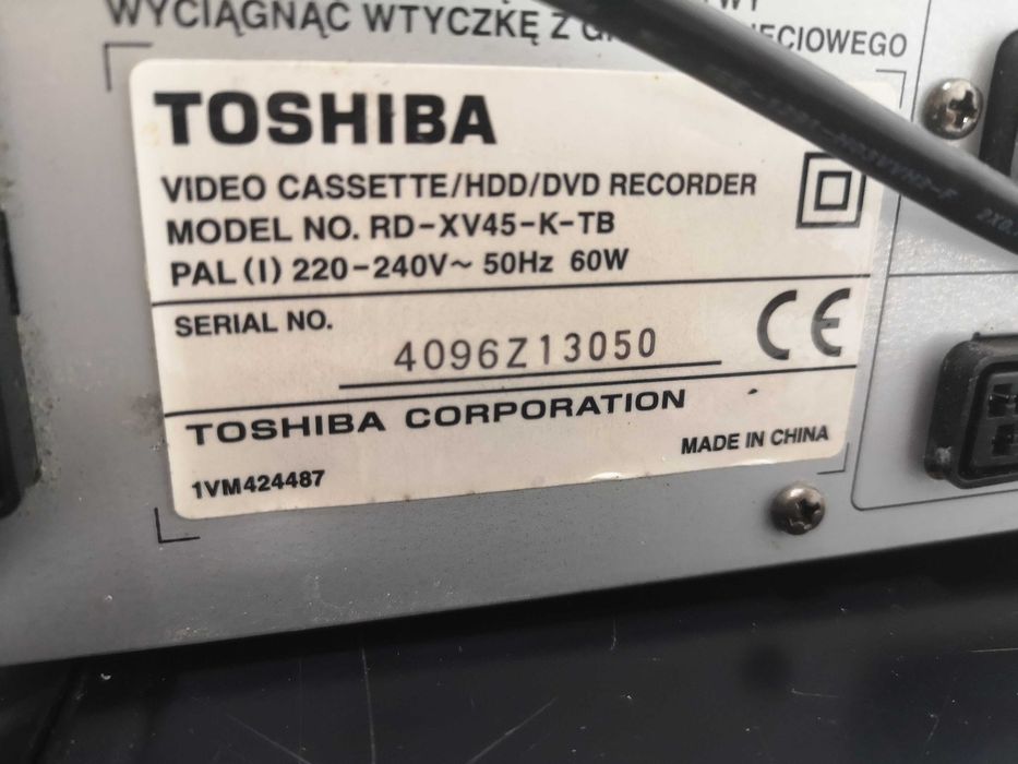 DVD/Video Player - Toshiba RD-XV48 / RD-XV47 / RD-XV48DT