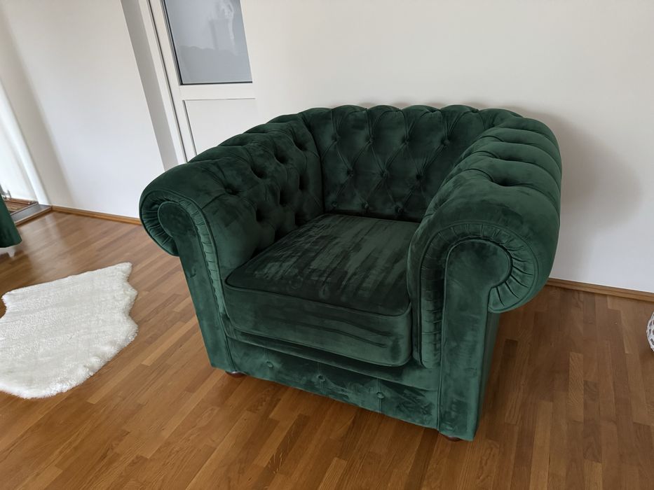 Set canapea si fotoliu mobexpert verde