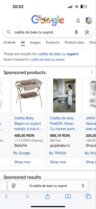 Cadita de baie, cada bebe cu stativ